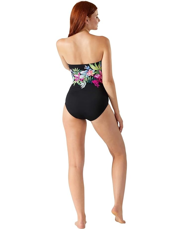 

Купальник Tommy Bahama Coastal Gardens Engineered Bandeau One-Piece, черный
