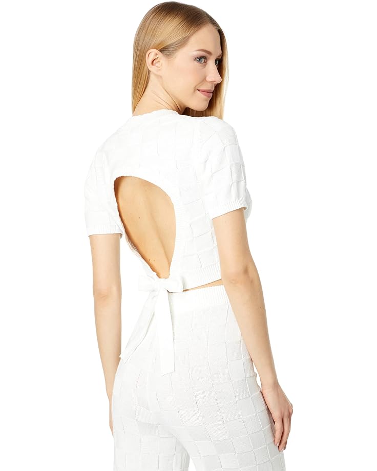 Футболка WAYF Cropped Open Back Tee, цвет Ivory Checker website checker