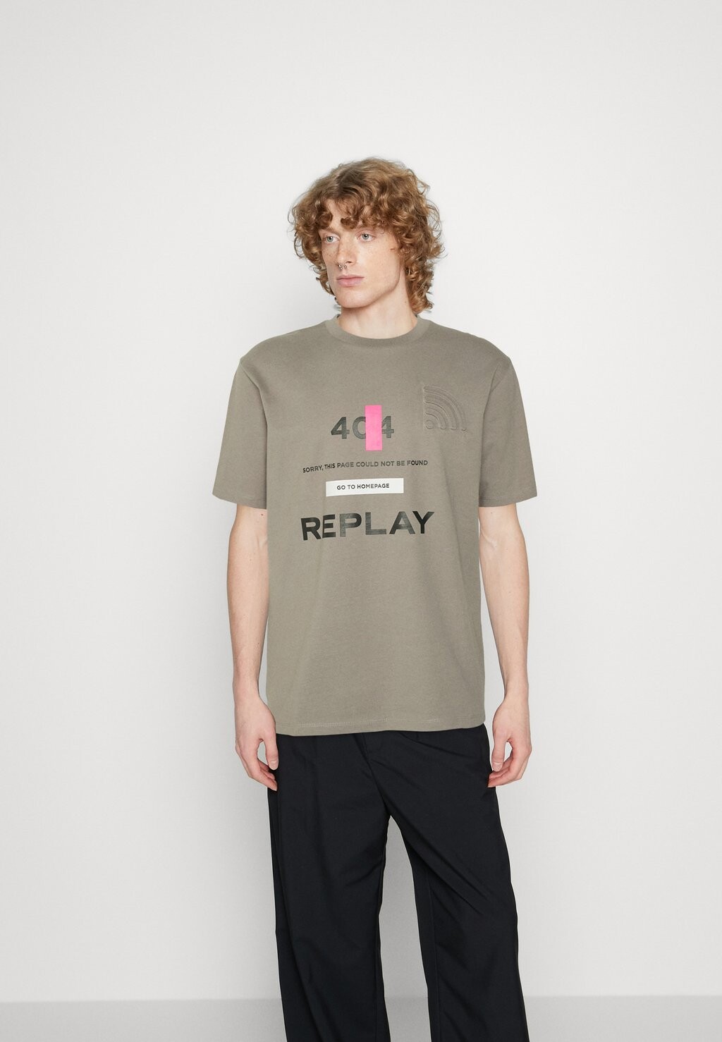 

Футболка с принтом Replay, серый