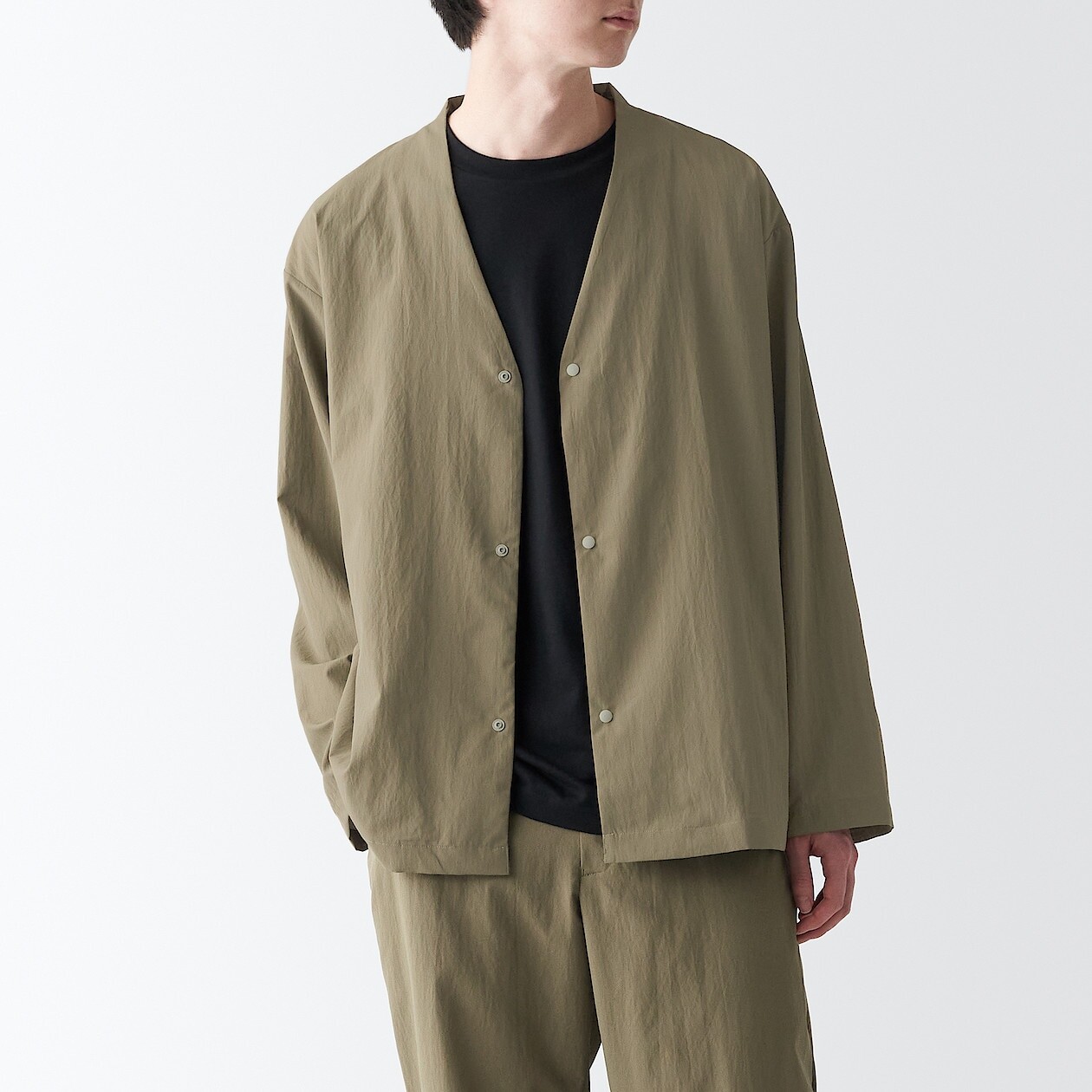 

Дышащий эластичный кардиган MUJI, хаки