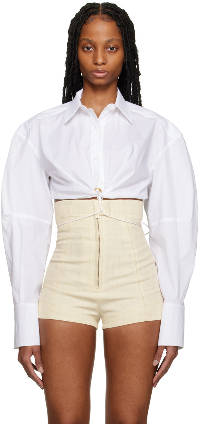 

Белая рубашка Le Raphia La Chemise Plidao Jacquemus