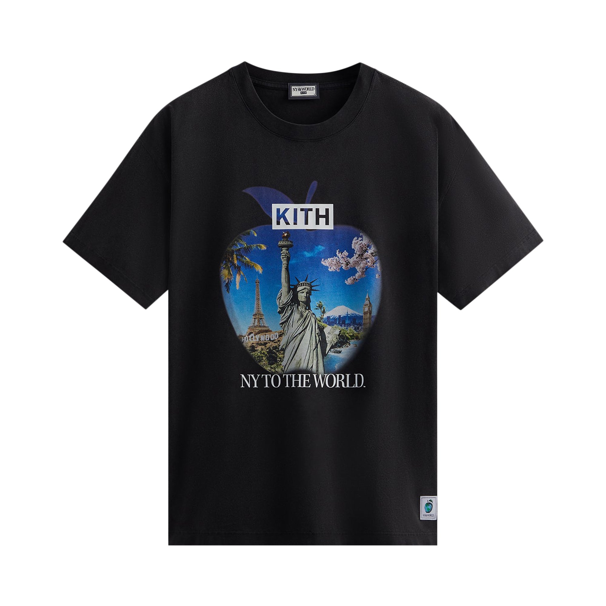 футболка kith new york to the world vintage tee размер xl белый Сувенирная винтажная футболка Kith New York To The World, черная