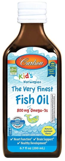 Рыбий жир Kid's Very Finest 800 мг с лимоном 200 мл, Carlson Labs carlson labs хелатированное железо 250 таблеток