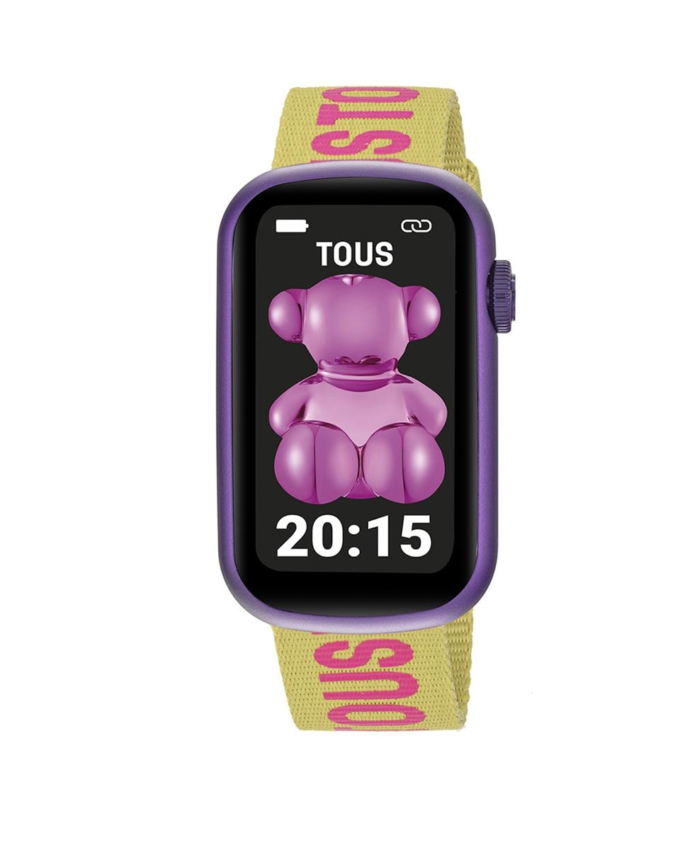 цена Женские умные часы с Т-образным ремешком, нейлоновым ремешком и силиконовым ремешком цвета фуксии Tous, фиолетовый