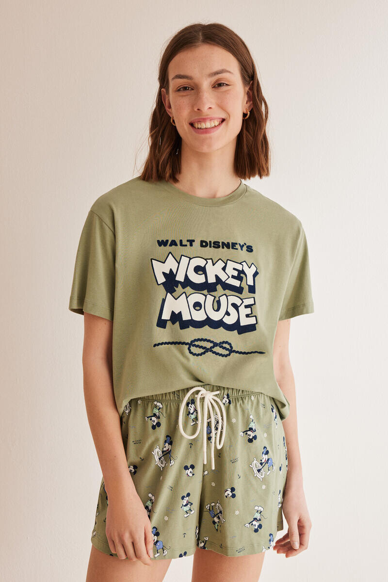

Короткая пижама с Микки Маусом из 100% хлопка Women'secret, зеленый