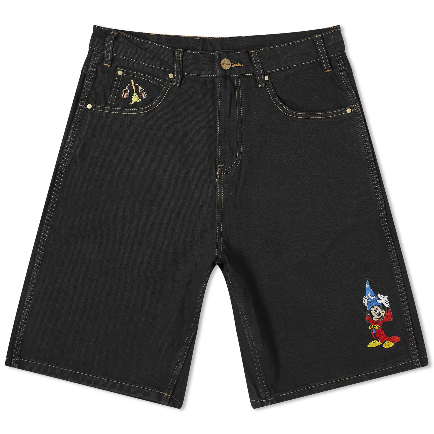 

Шорты Butter Goods X Disney Sorcerer Baggy Denim, цвет Washed Black