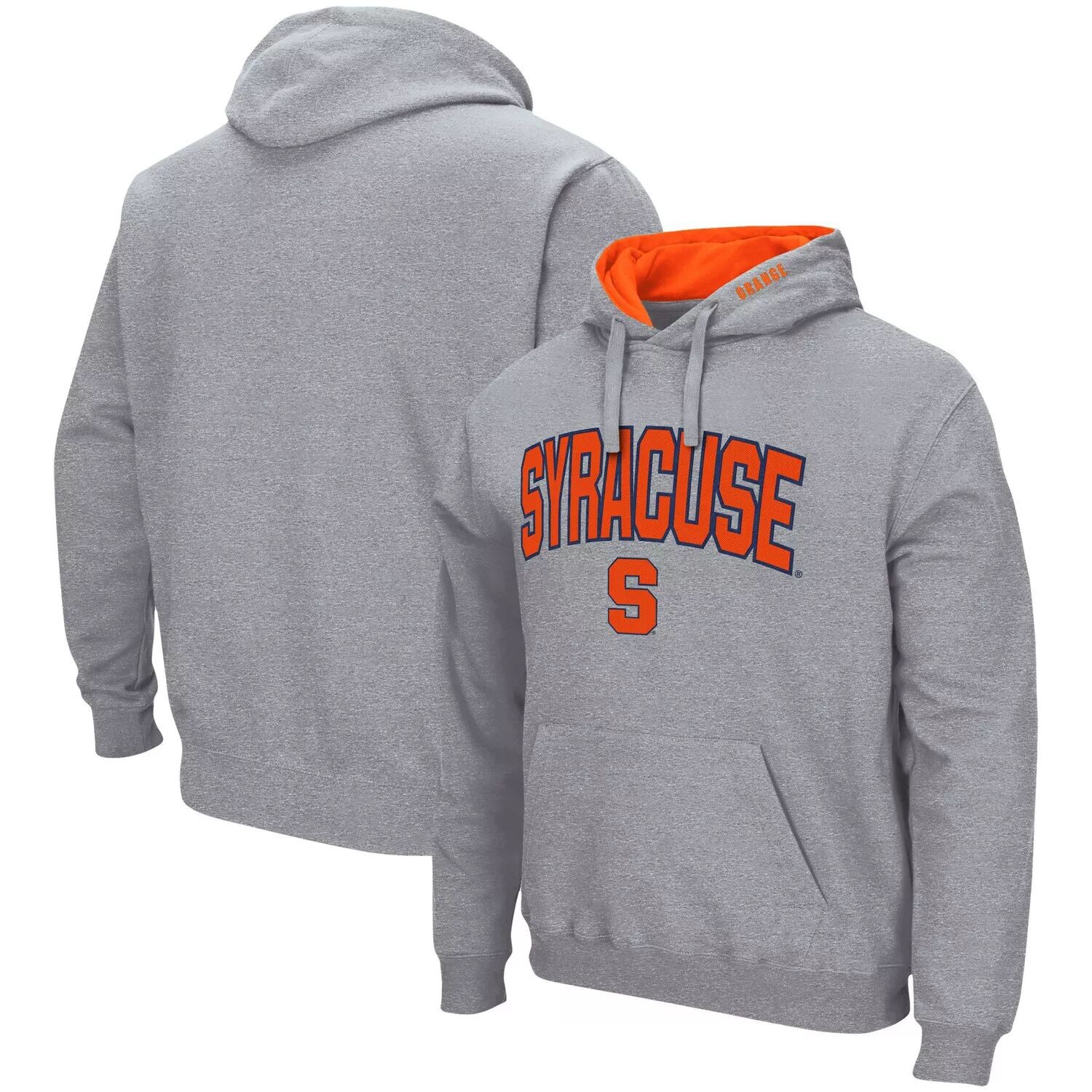 

Мужской пуловер с капюшоном серого цвета Syracuse Orange Arch & Logo 3.0 Colosseum, Серый