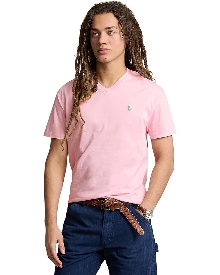 

Футболка Polo Ralph Lauren Classic Fit Jersey V-Neck, розовый