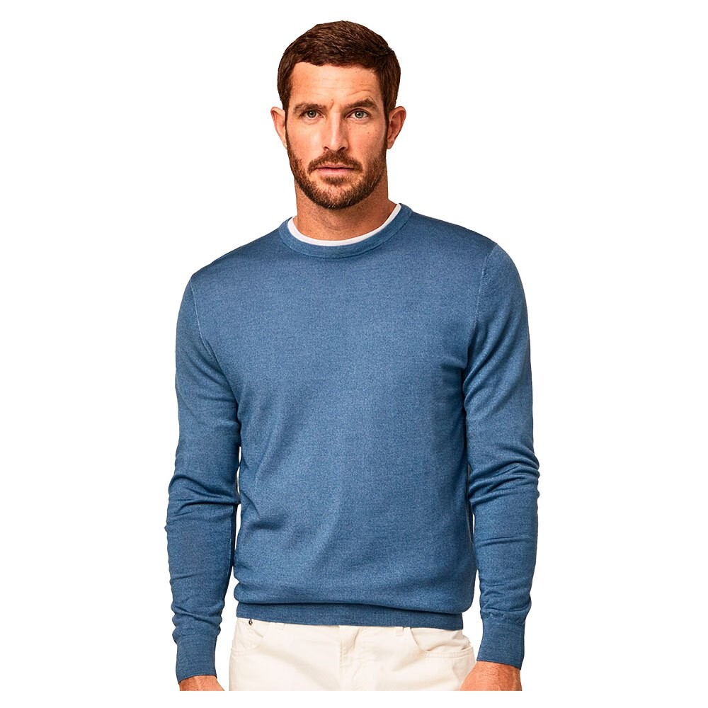 

Свитер Hackett Garment Merino Silk Crew Neck, синий