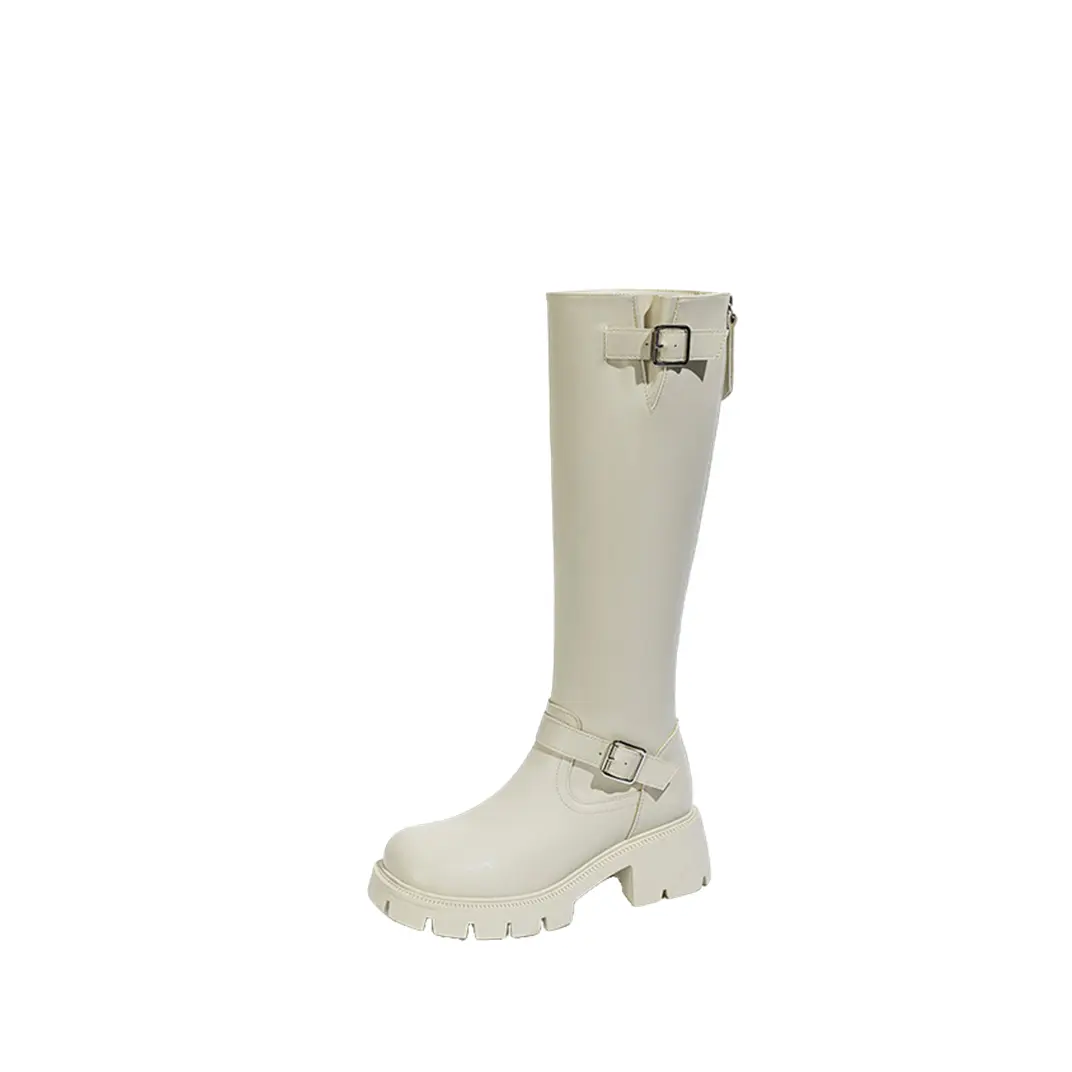 

Сапоги женские Abcfjg, цвет Off-white microfiber