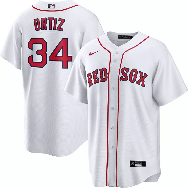 

Мужская домашняя майка Nike Boston Red Sox David Ortiz #34 White Cool Base