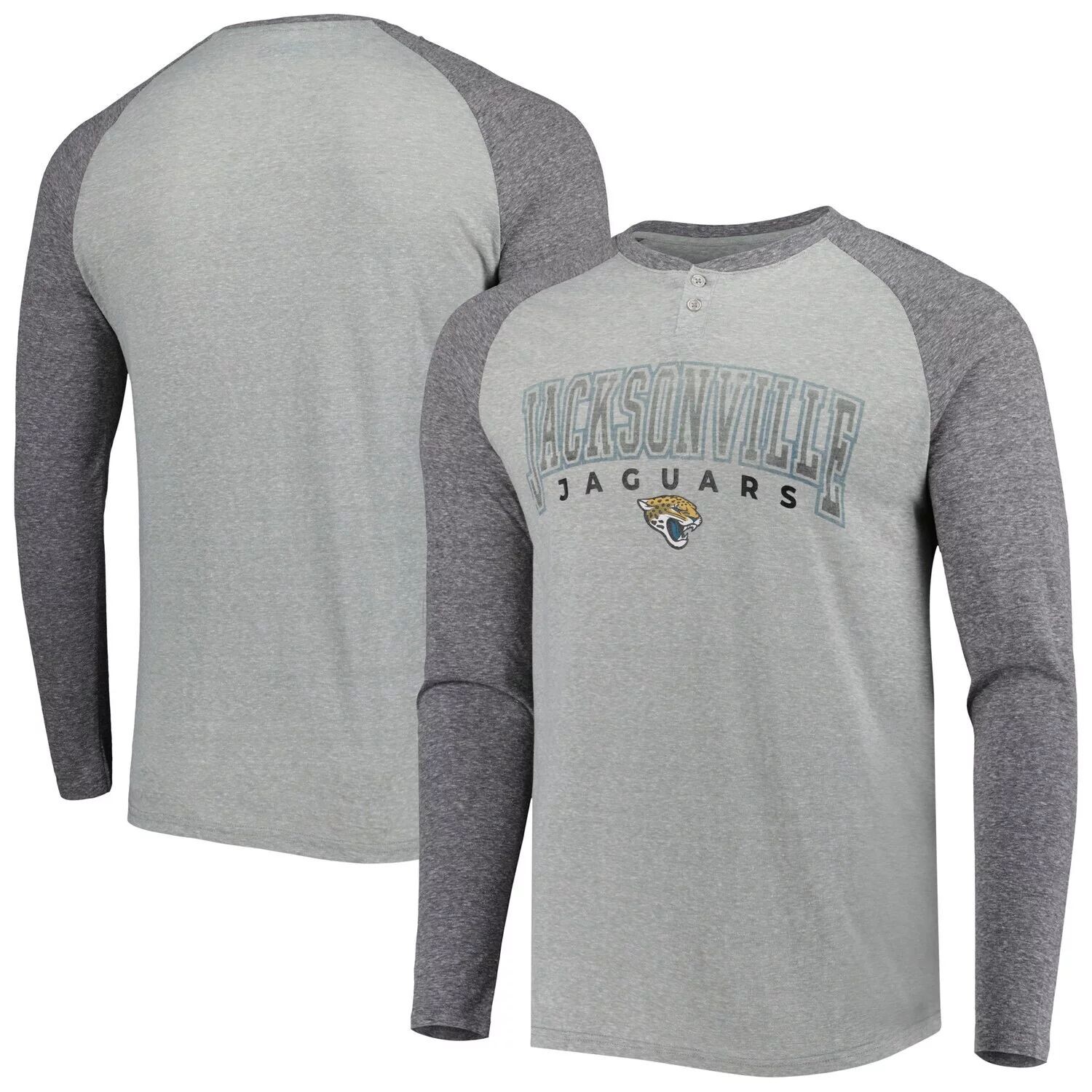 

Мужская футболка Concepts Sport серого/темно-серого цвета с длинными рукавами Jacksonville Jaguars Ledger Knit Raglan Henley, Серый
