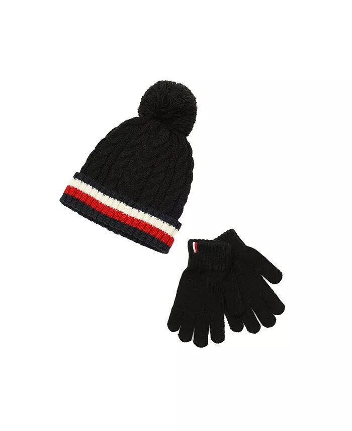 

Комплект шапки и перчаток Big Boys Tommy Hilfiger, черный