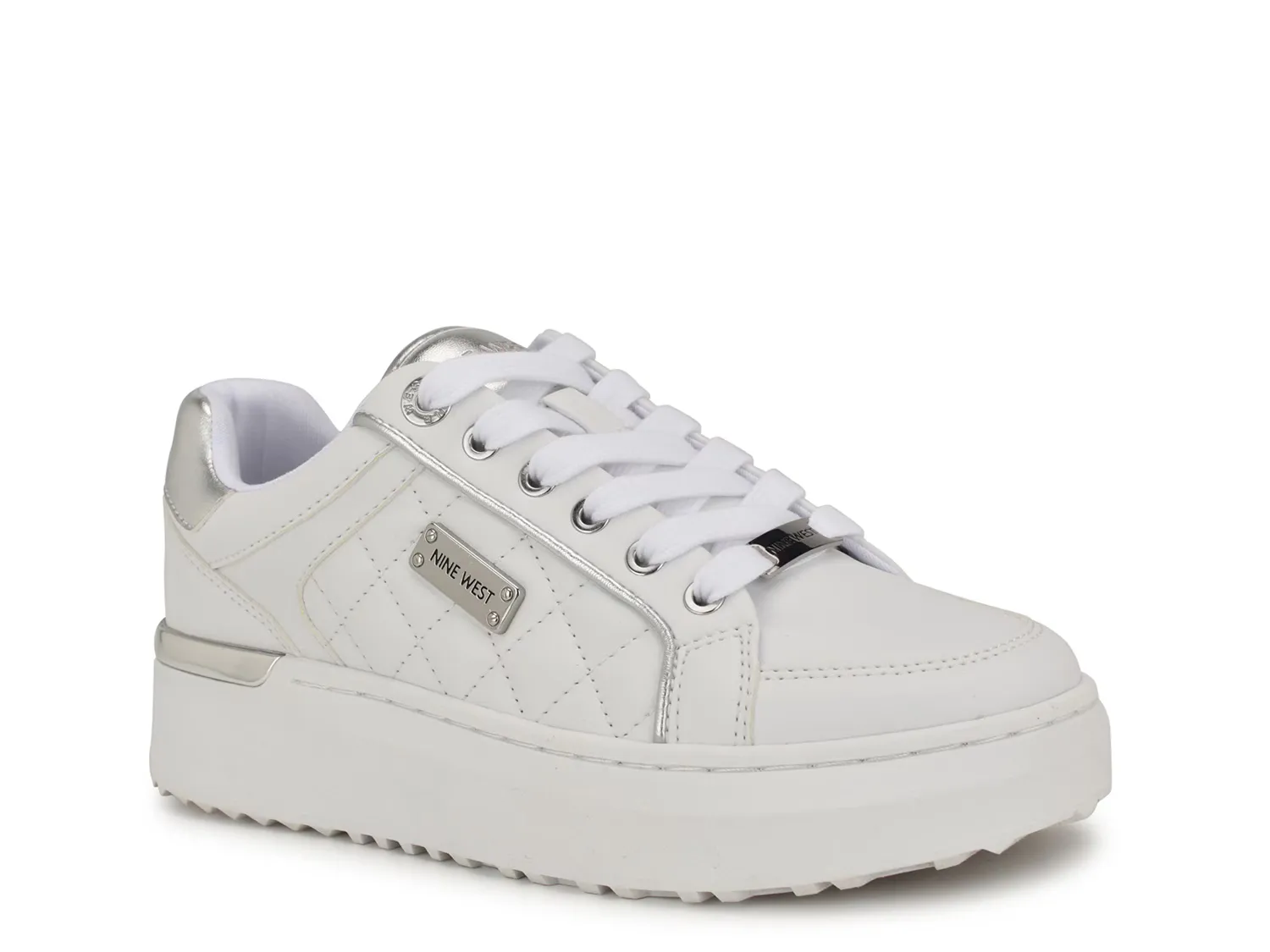

Кроссовки Cafee Platform Sneaker Nine West, белый/серебряный