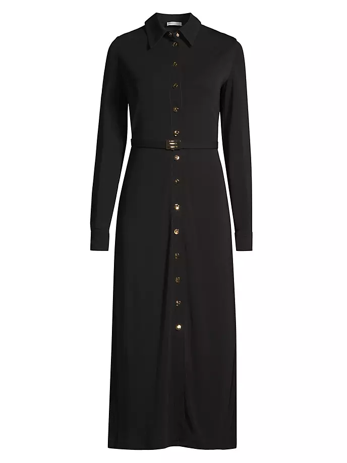 

Платье-рубашка из джерси с поясом Tory Burch, черный