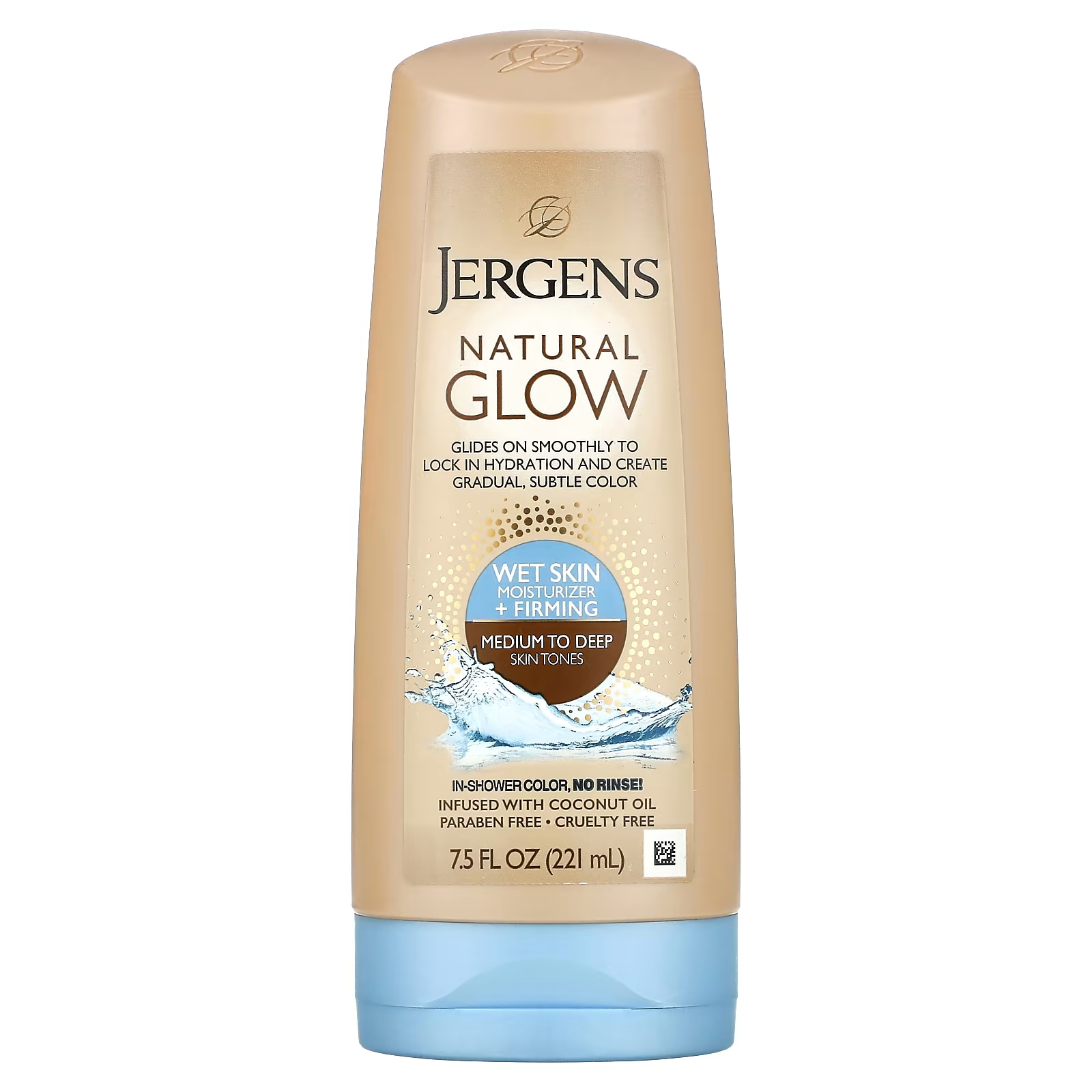 

Jergens Natural Glow Увлажняющий крем для влажной кожи + укрепление кожи от среднего до глубокого тона, 7,5 жидких унций (221 мл)