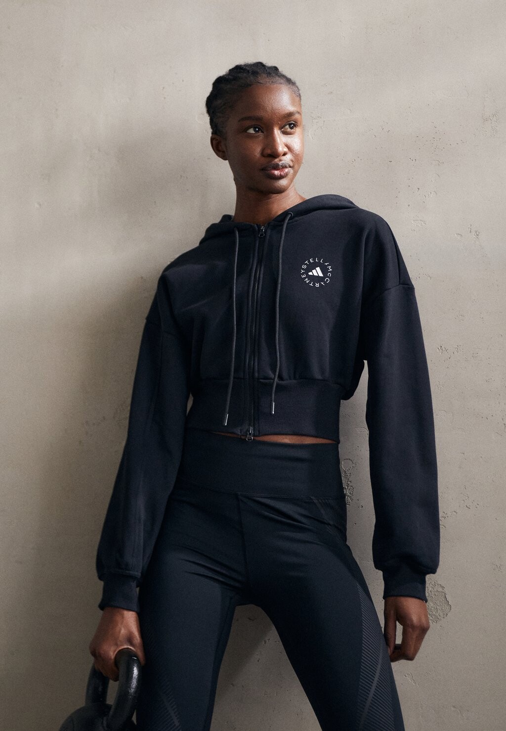 

Толстовка на молнии Hoodie adidas by Stella McCartney, черный