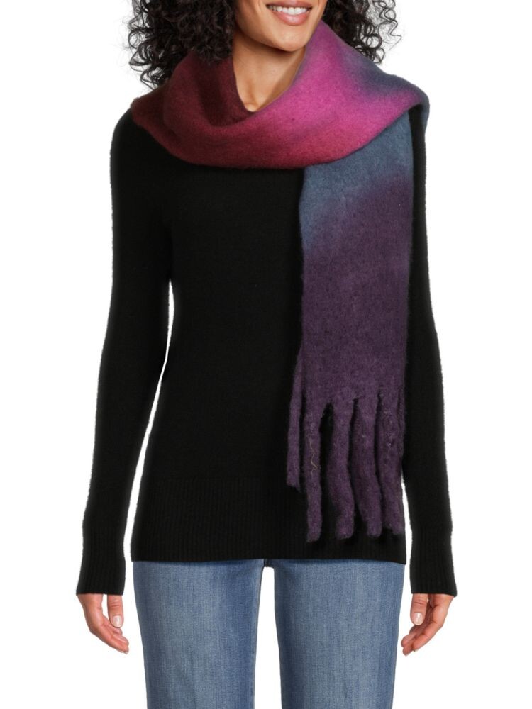

Шарф с бахромой из аэрозольной краски Saks Fifth Avenue, цвет Warm Purple