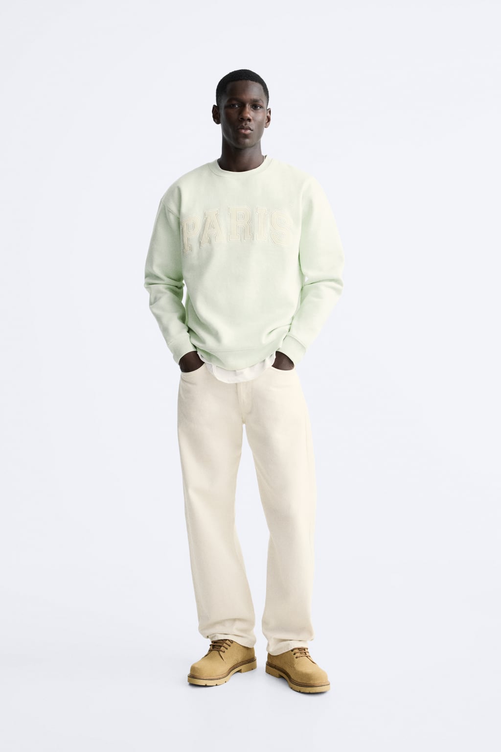 

Толстовка с вышитым слоганом ZARA, зеленый