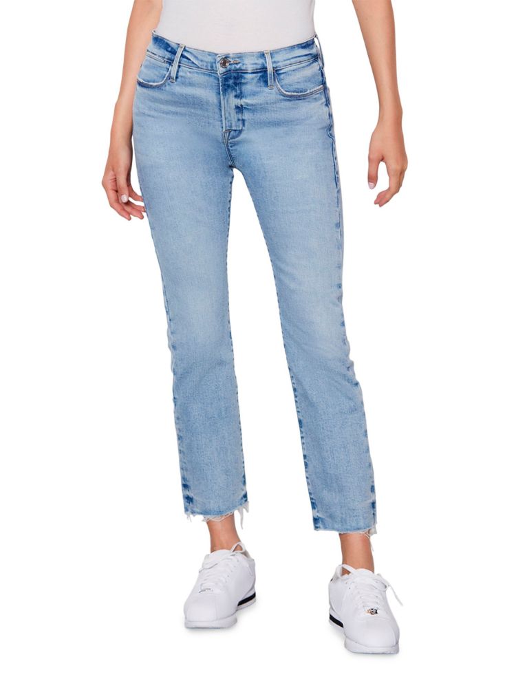 Прямые разлагаемые джинсы Le со средней посадкой Frame, цвет Aura Blue