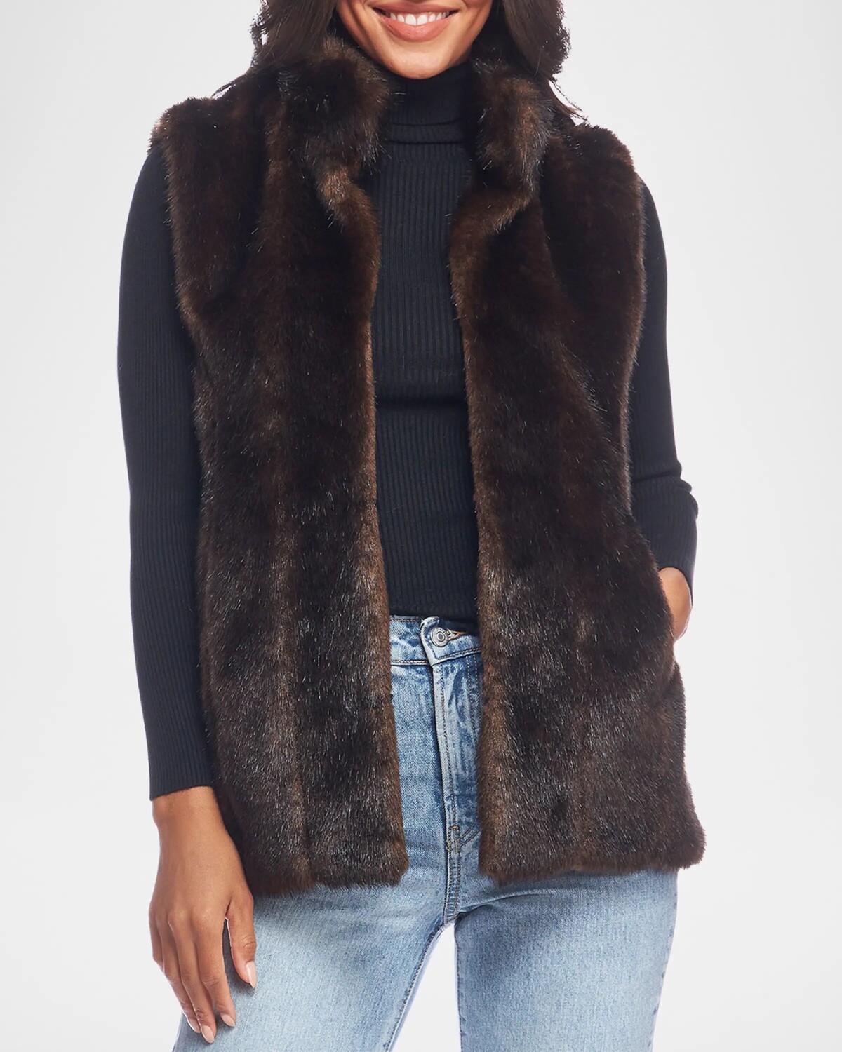 

Жилет из искусственного меха Signature — все размеры включены Fabulous Furs, цвет Black Mink
