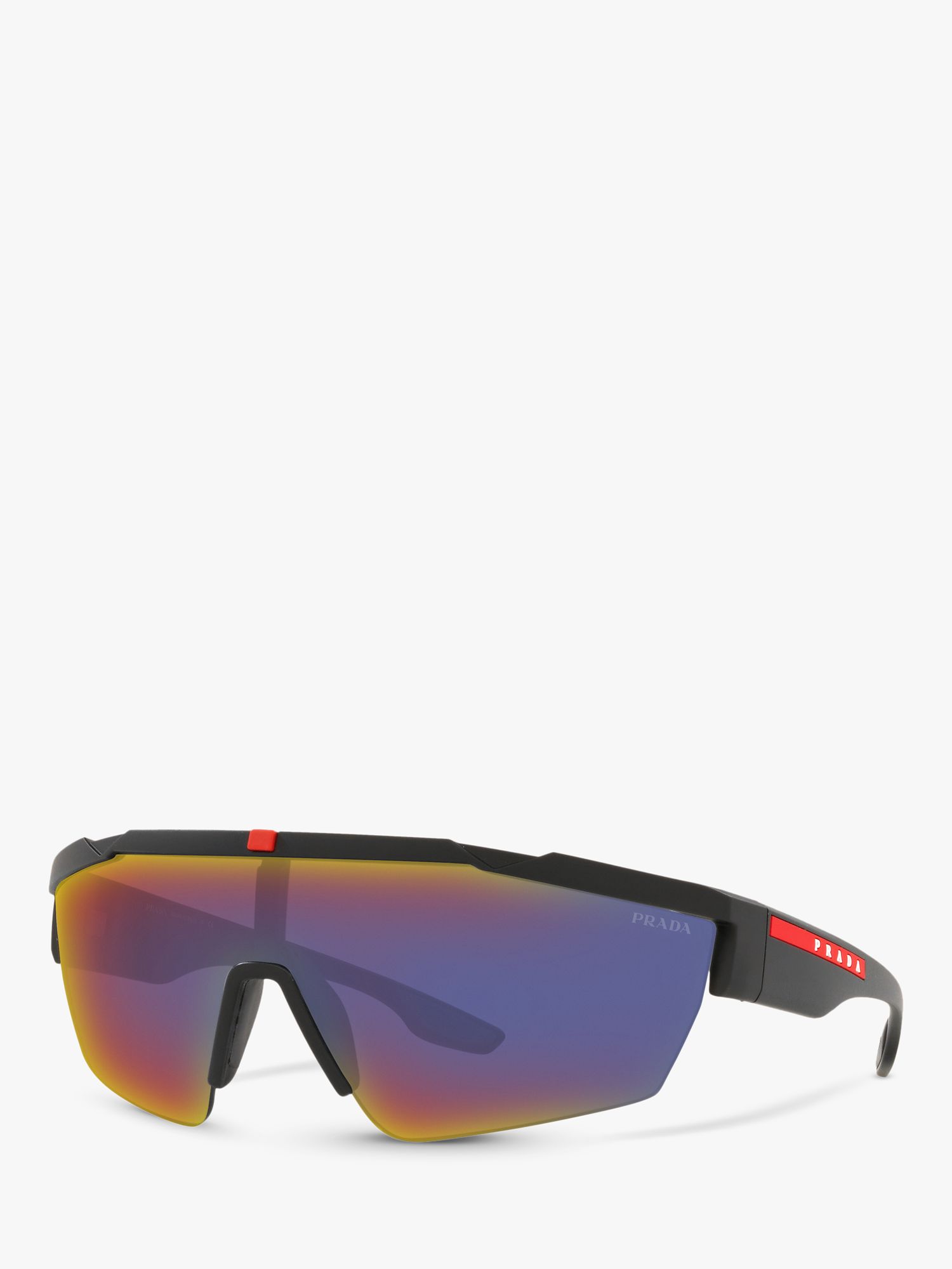 Мужские солнцезащитные очки Prada Linea Rossa PS 03XS, черный каучук/синий