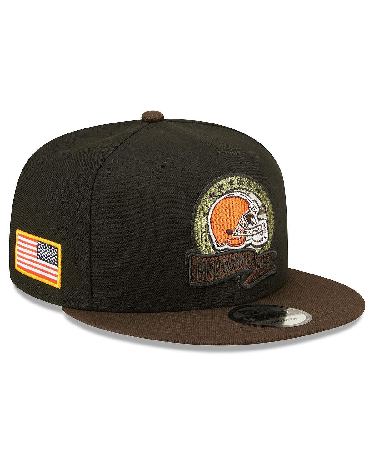 

Мужская черно-коричневая кепка Snapback Cleveland Browns 2022 Salute To Service 9FIFTY New Era