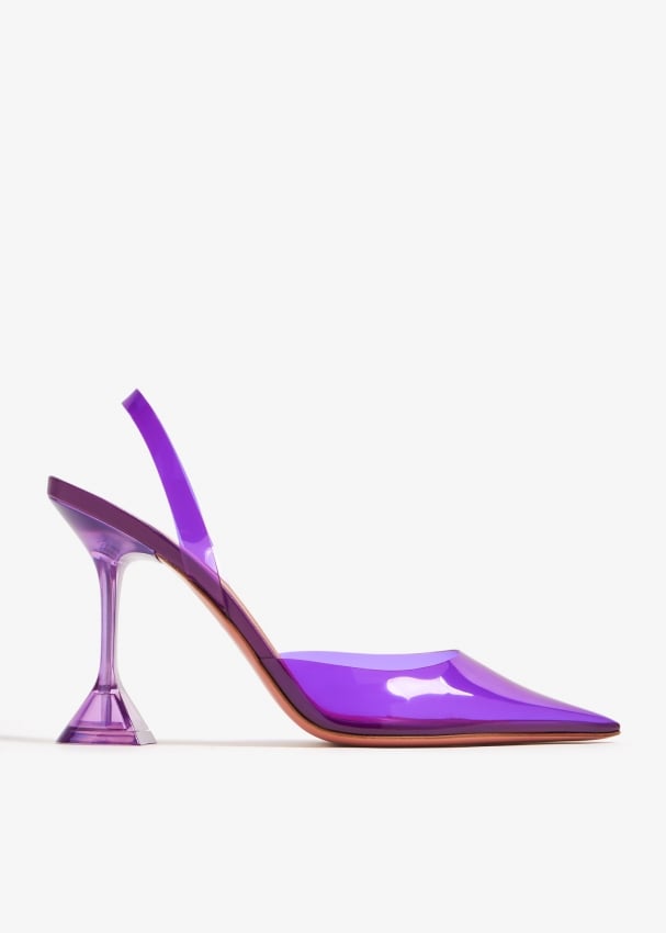 Туфли Amina Muaddi Holli Glass, фиолетовый цена и фото
