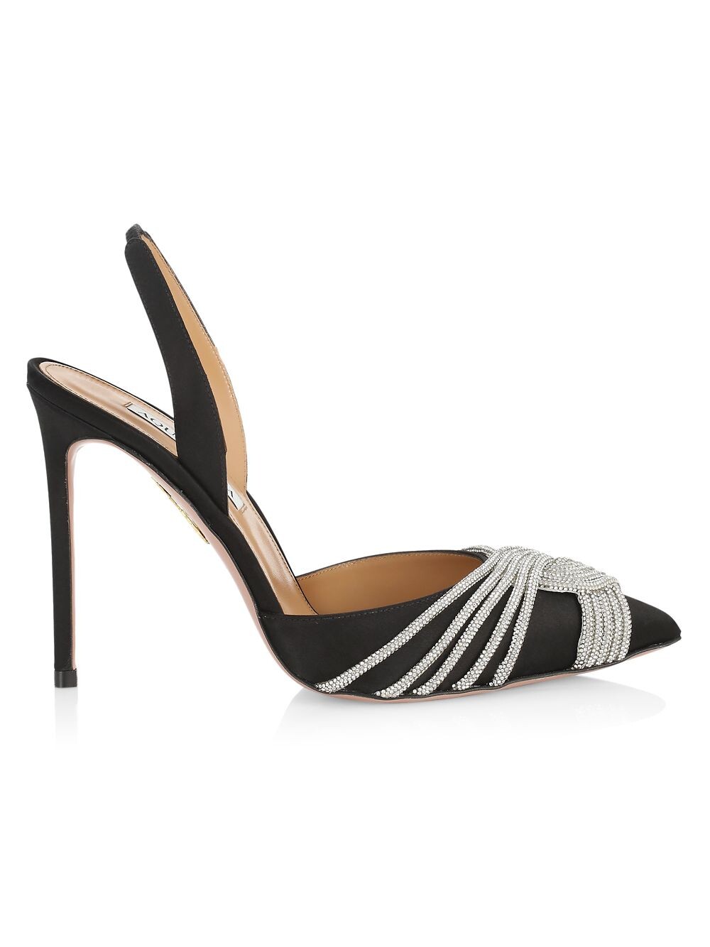 

Атласные туфли-лодочки Gatsby с кристаллами Aquazzura, черный