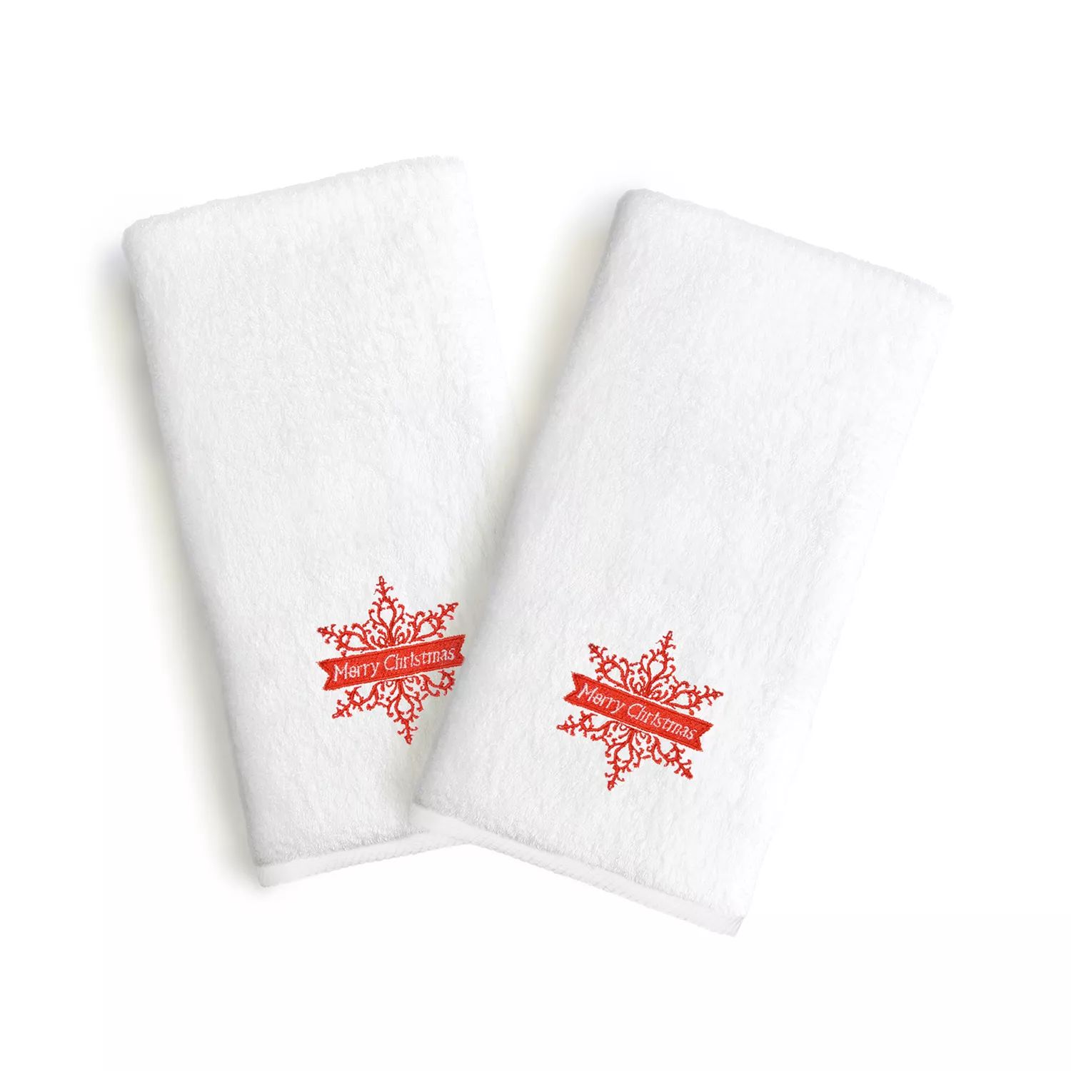 Linum Текстиль для дома Снежинка Праздничная вышивка Роскошные полотенца для рук в упаковке из 2 штук