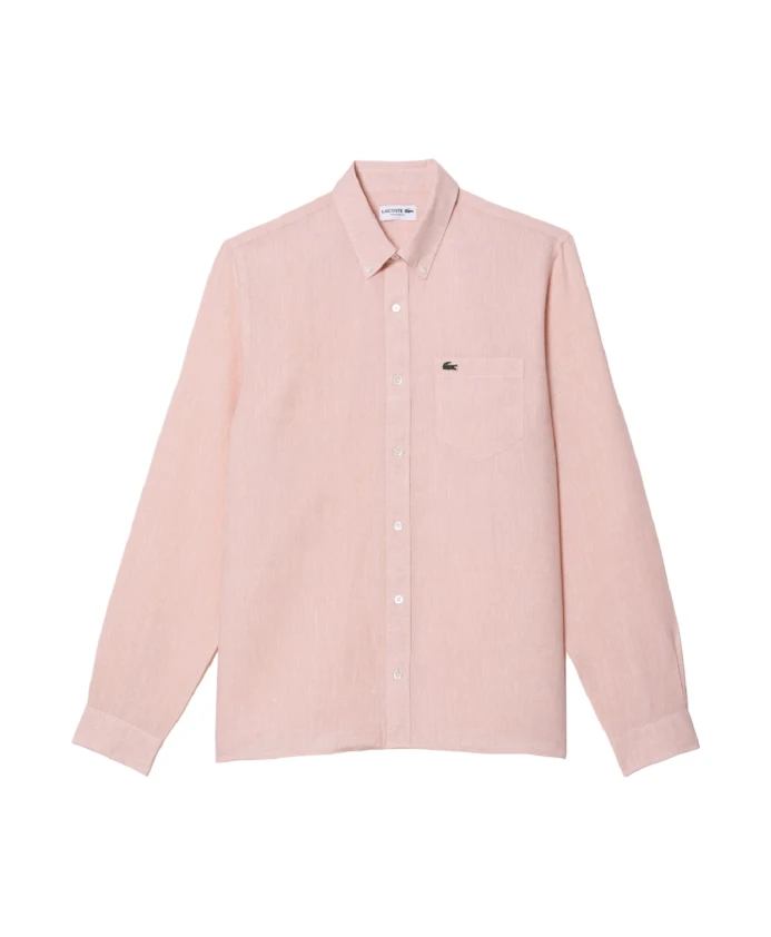 

Минималистичная льняная рубашка Lacoste, розовый