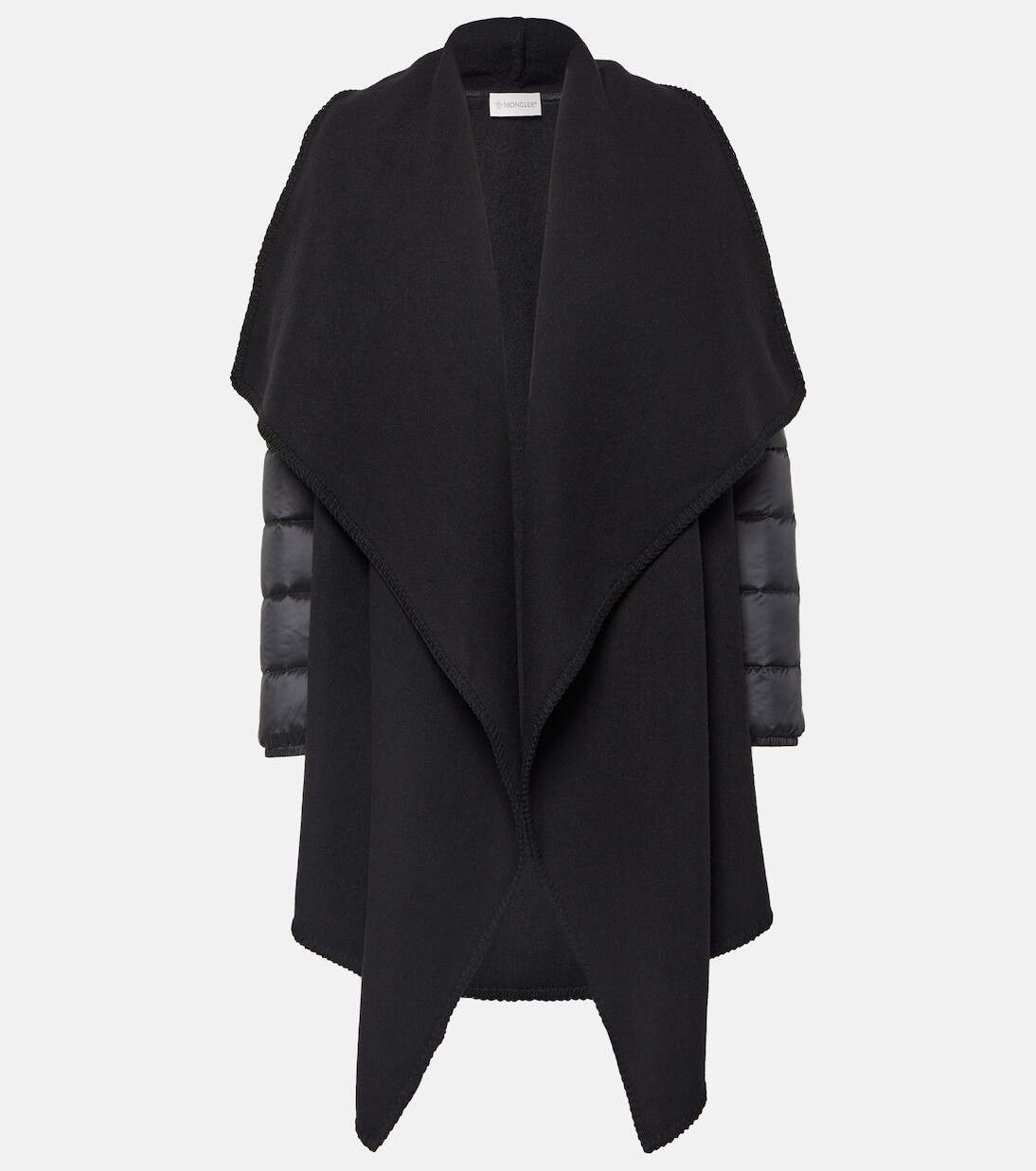 

Накидка из смесовой шерсти со вставками Moncler, черный