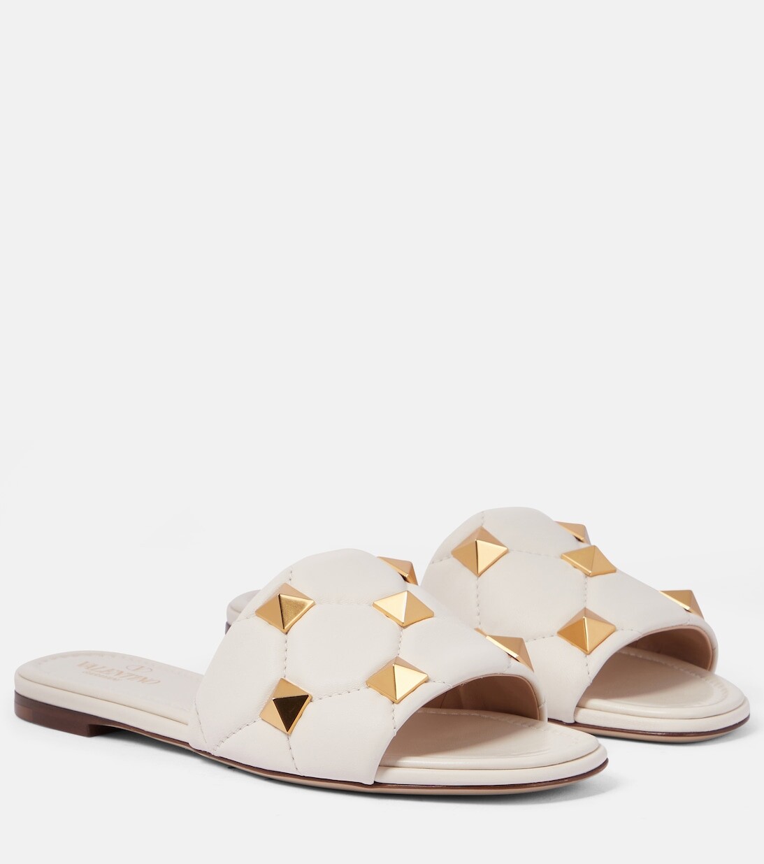 

Кожаные шлепанцы Valentino Garavani Roman Stud Valentino Garavani, белый