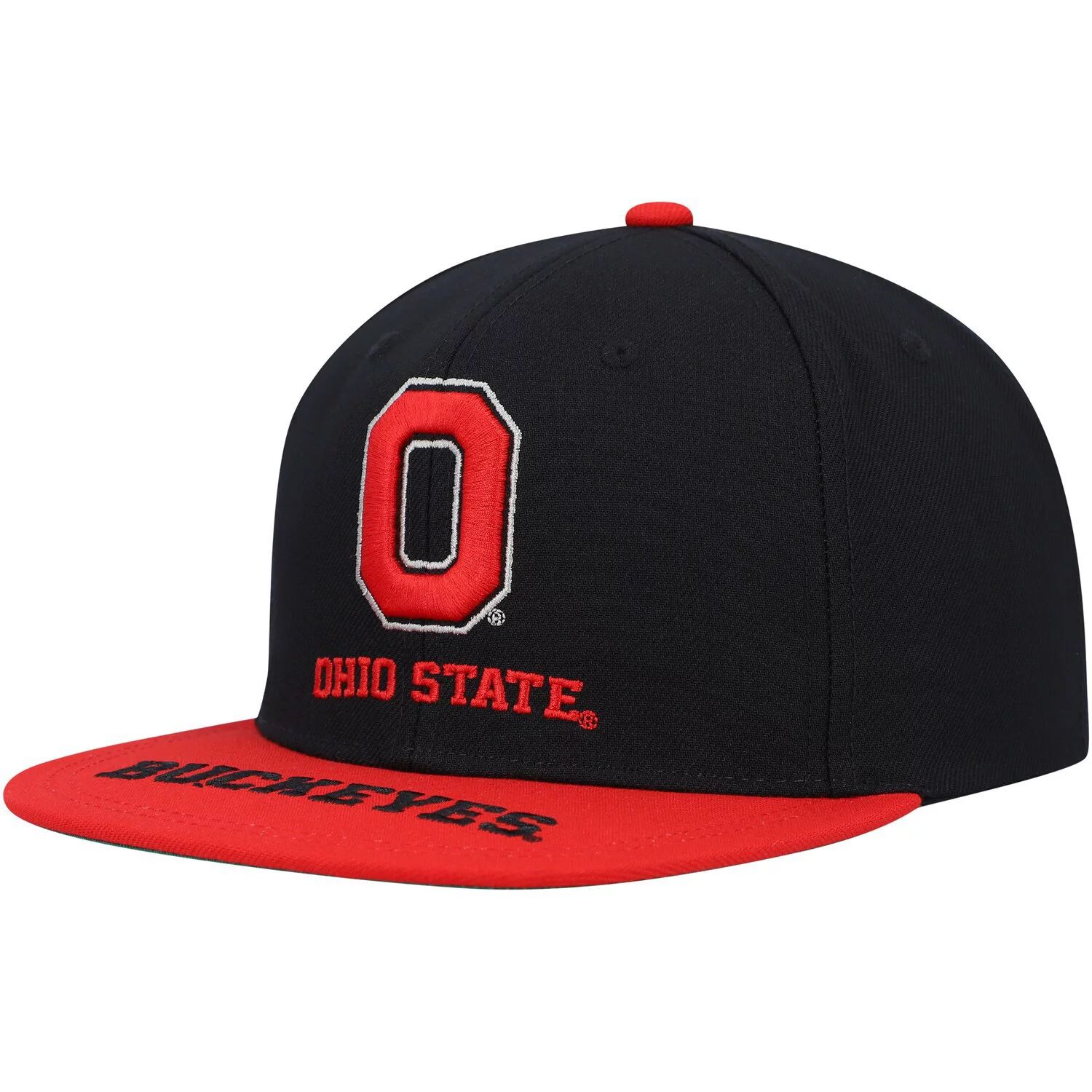 

Мужская кепка Snapback с логотипом Mitchell & Ness Black/Scarlet Ohio State Buckeyes