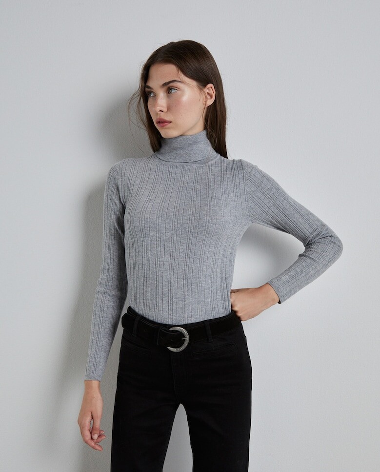 

Женский свитер с высоким воротником Easy Wear, светло-серый