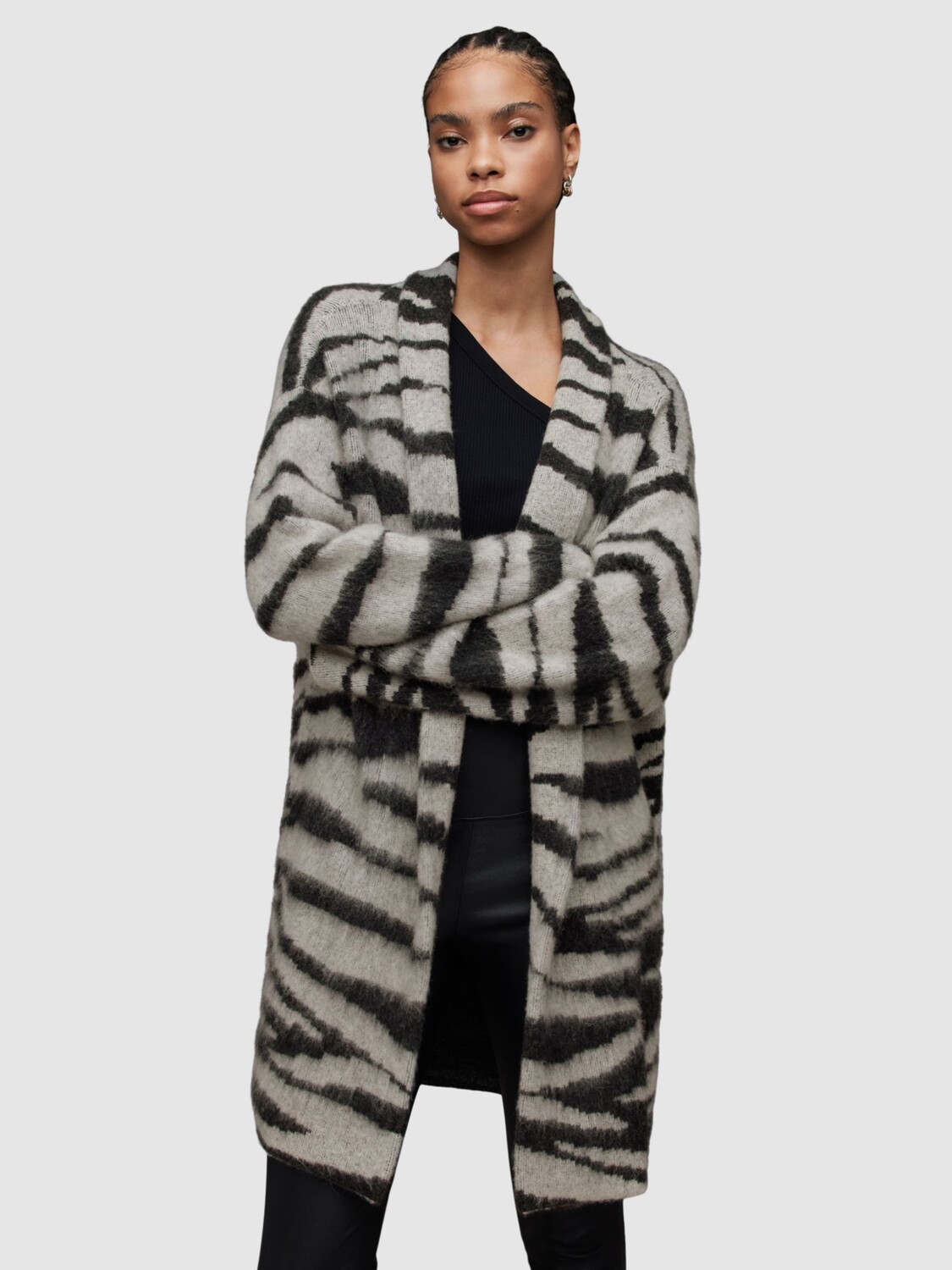 

Кардиган AllSaints Tessa из смесовой шерсти, Белый/Угольный