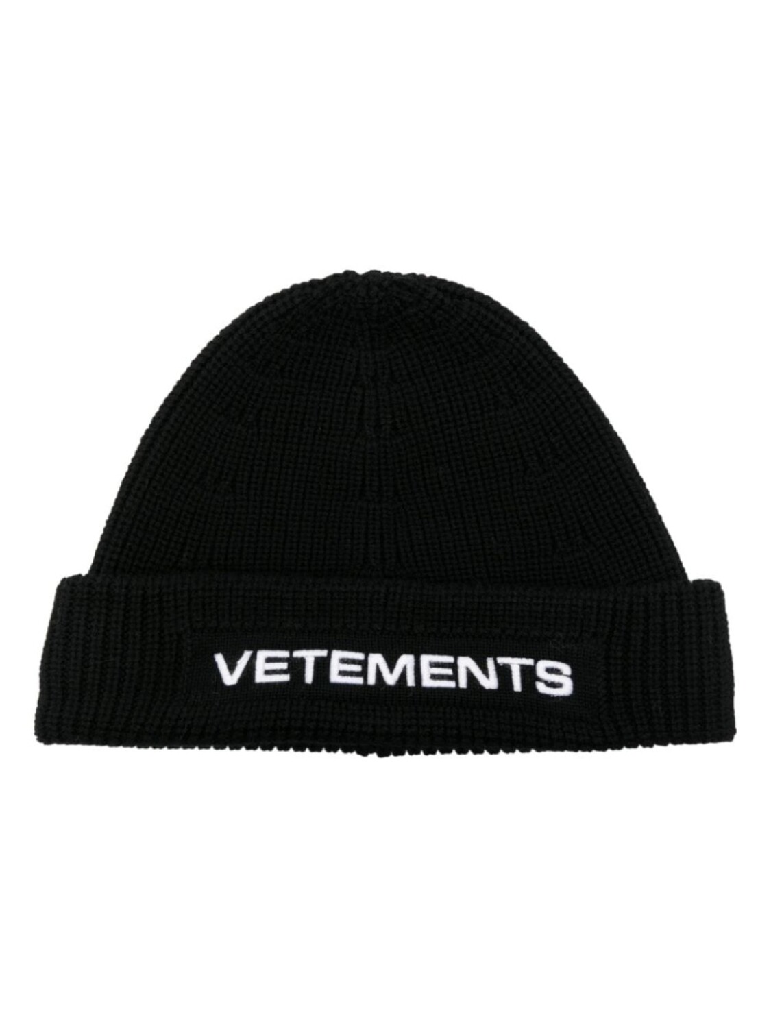 

VETEMENTS шапка бини из шерсти мериноса с вышитым логотипом, черный