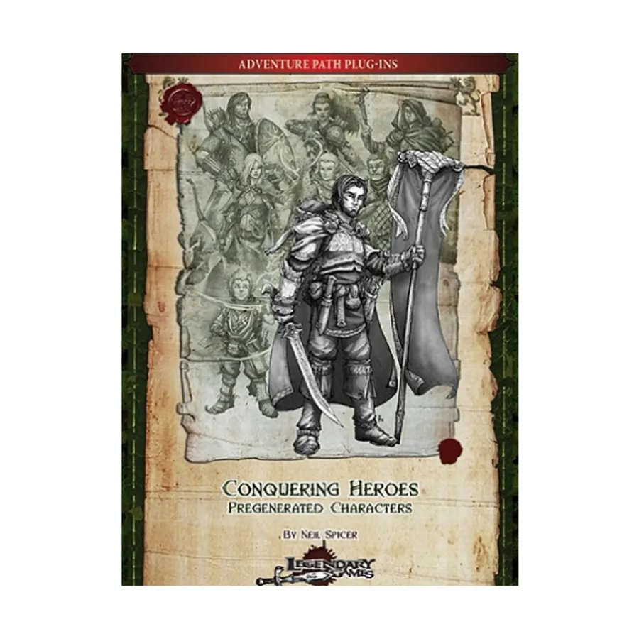 

Conquering Heroes - Pregenerated Characters (5E), Dungeons & Dragons (5th Edition) - Rulebooks, Sourcebooks & Supplements (Legendary Games), мягкая обложка