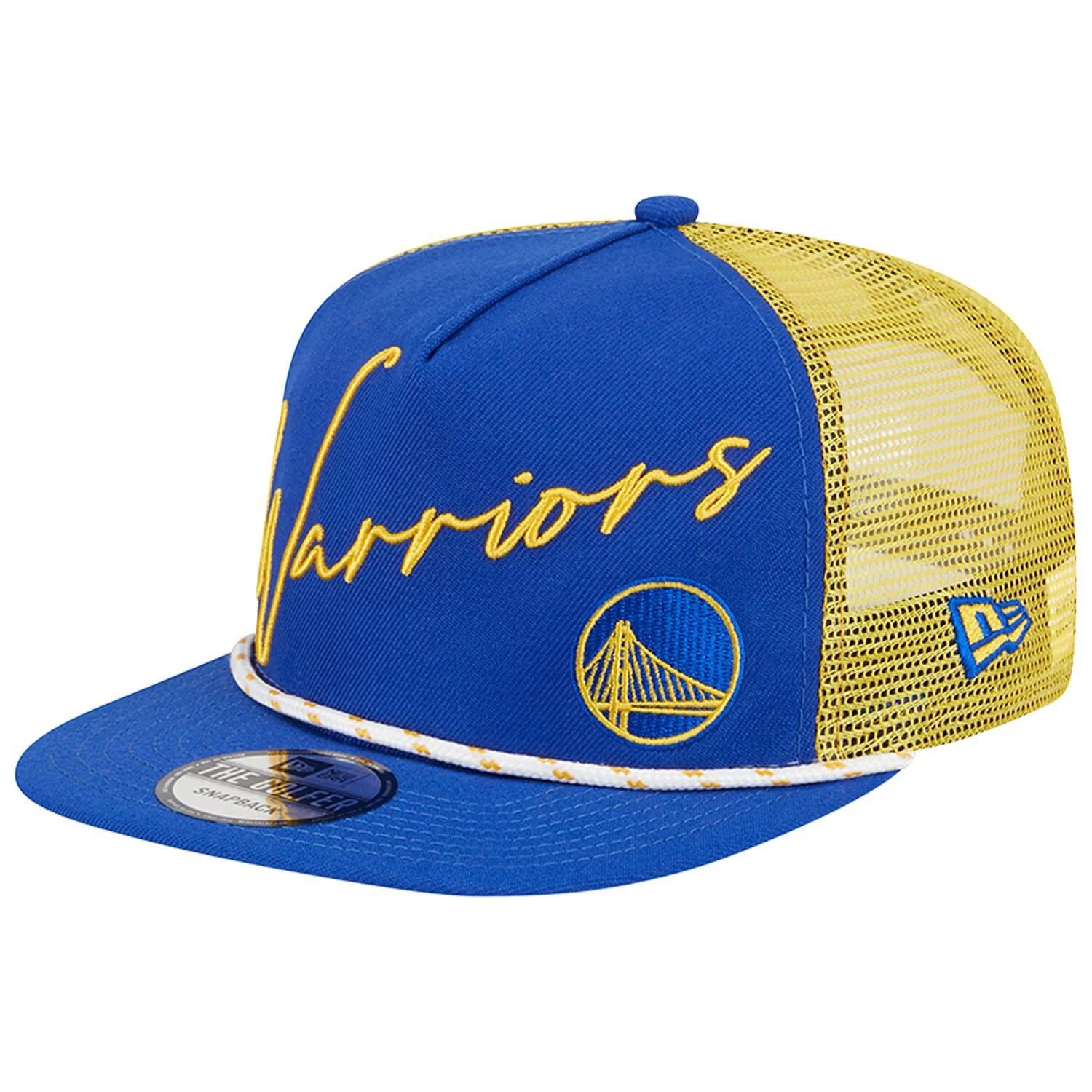 

Мужская синяя кепка New Era Golden State Warriors Script Logo Golfer 9FIFTY Snapback