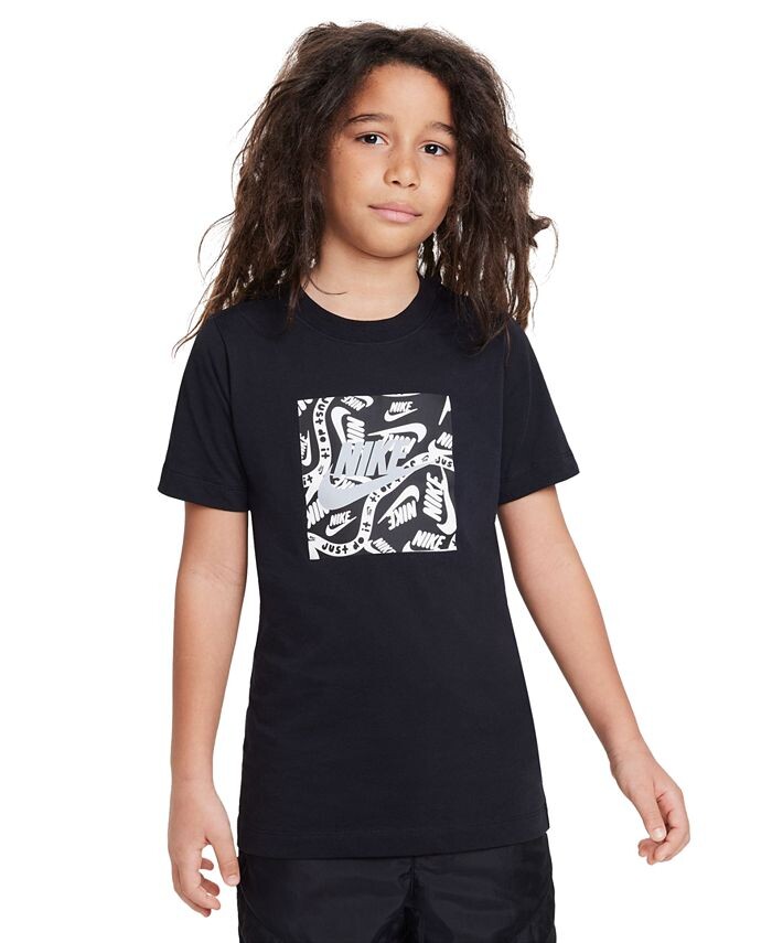 

Спортивная футболка свободного кроя с логотипом Big Kids Nike, черный