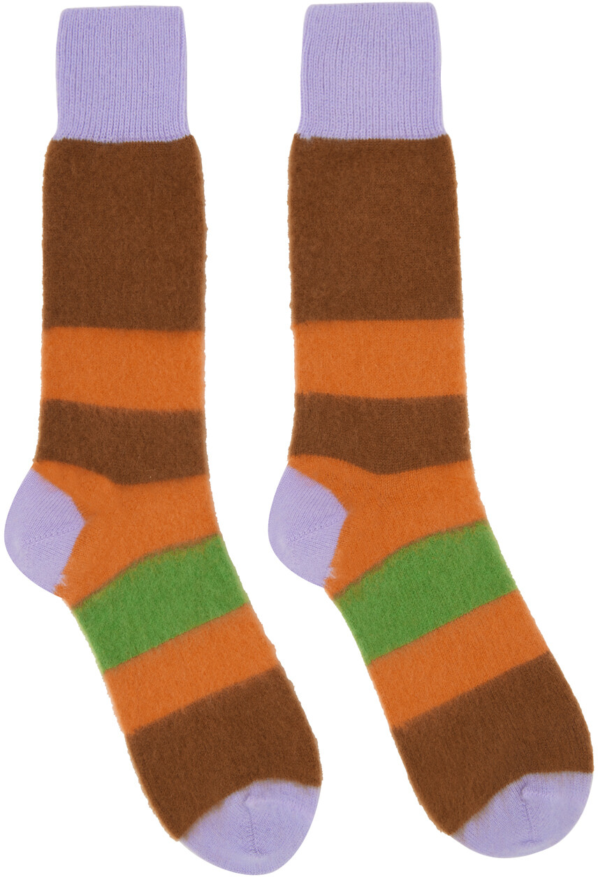 

Носки в разноцветную полоску Zegna X The Elder Statesman, цвет Vicuna