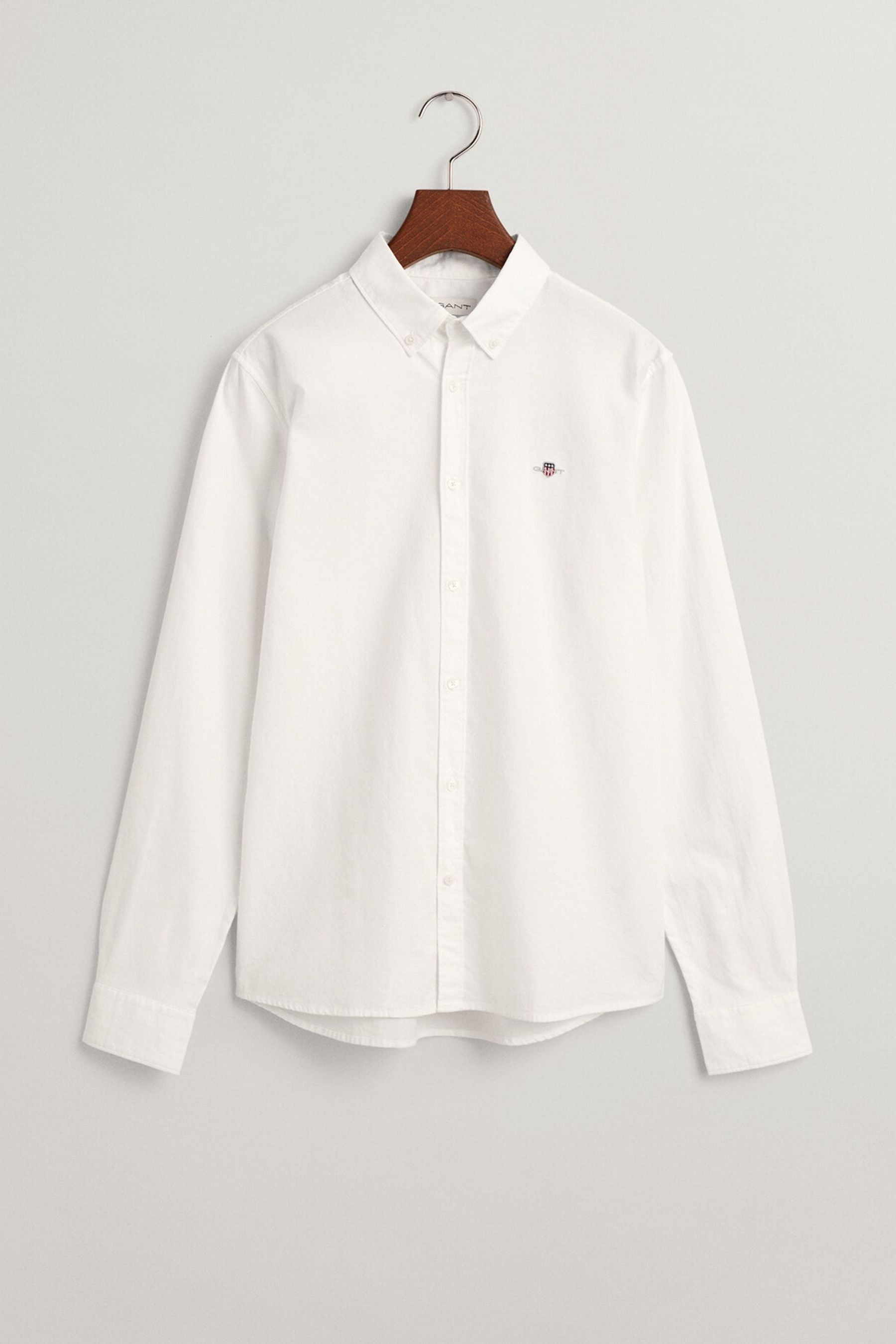 Оксфордская рубашка Gant Shield с логотипом GANT, белый