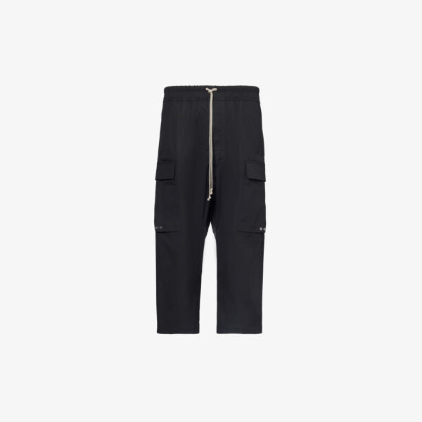 

Укороченные брюки карго прямого кроя из эластичного хлопка Rick Owens, черный