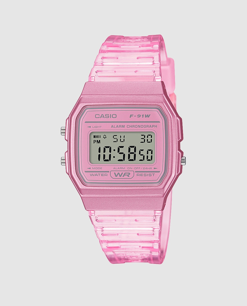 цена Casio Collection F-91WS-4EF Женские часы из розовой смолы Casio, розовый