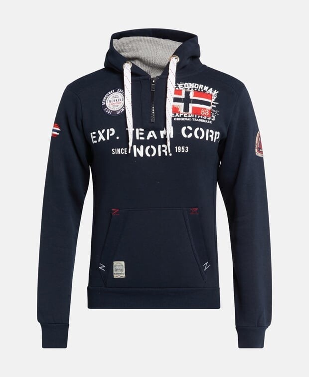 

Толстовка с капюшоном Geographical Norway, темно-синий