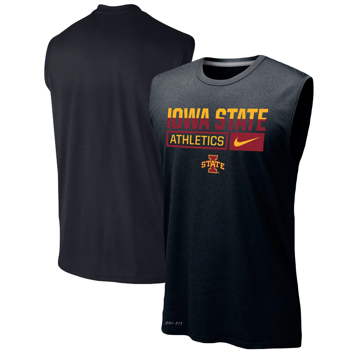 

Мужская черная майка Nike Iowa State Cyclones Wordmark Drop Legend Performance