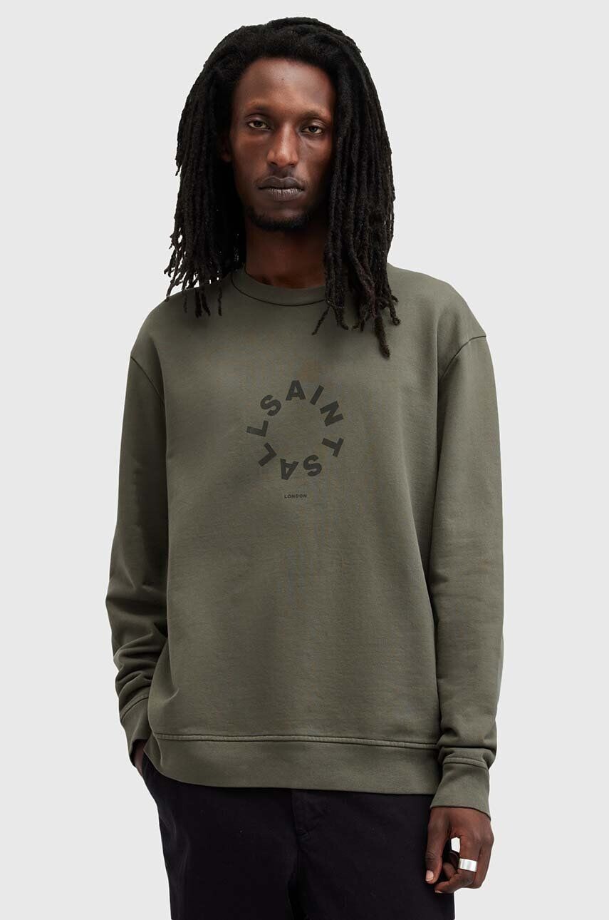 

Хлопковая толстовка AllSaints TIERRA CREW, зеленый