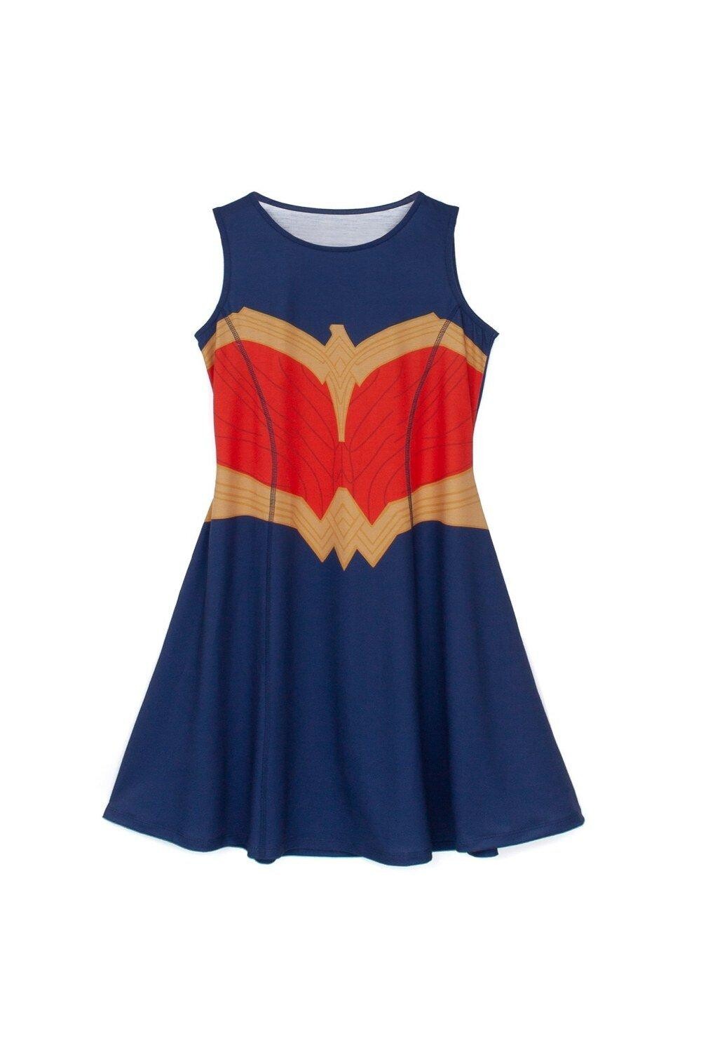 

Платье-костюм фигуристки Wonder Woman, синий