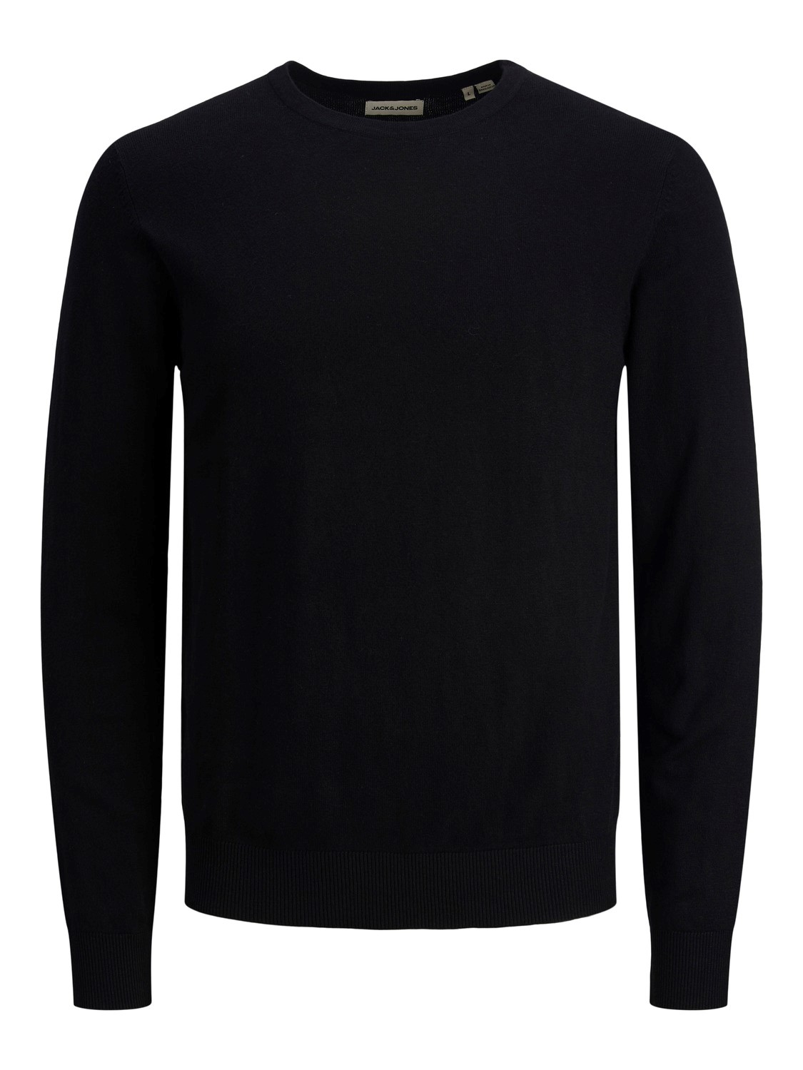 

Лонгслив Jack & Jones Dünner Langarm Strickpullover Rundhals Basic Sweater JJEEMIL, черный