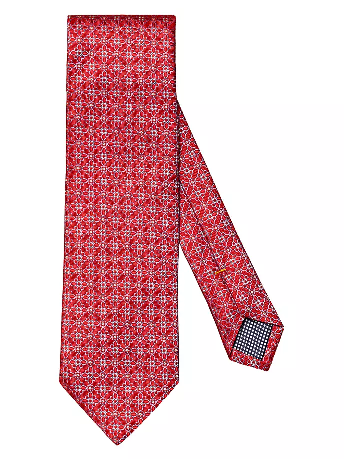 Шелковый галстук с цветочным принтом Eton, красный